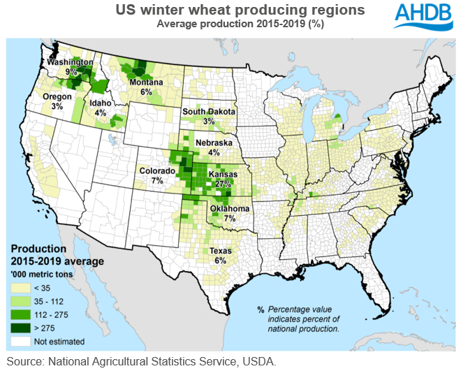 Map of US crop conditions by state